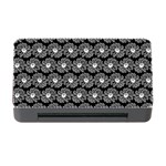 Black And White Gerbera Daisy Vector Tile Pattern Memory Card Reader with CF Front