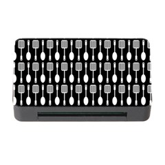 Black And White Spatula Spoon Pattern Memory Card Reader With Cf by GardenOfOphir