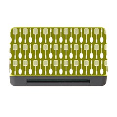 Olive Green Spatula Spoon Pattern Memory Card Reader With Cf by GardenOfOphir