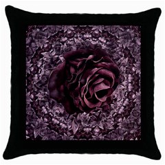 Rose Mandala Throw Pillow Case (black) by MRNStudios