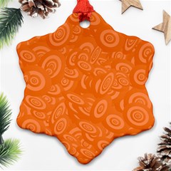 Orange-ellipse Snowflake Ornament (two Sides)