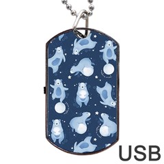 Bear Pattern Patterns Planet Animals Dog Tag Usb Flash (one Side)