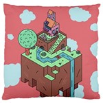 Minimal Digital Cityscape Large Cushion Case (Two Sides) Back