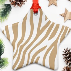 Brown Zebra Vibes Animal Print  Ornament (star) by ConteMonfrey
