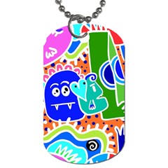 Crazy Pop Art - Doodle Buddies  Dog Tag (one Side) by ConteMonfrey