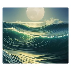 Ocean Sea Waves Tide Two Sides Premium Plush Fleece Blanket (small) by Simbadda
