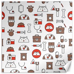 Vector Thin Line Art Vet Seamless Pattern Canvas 12  X 12  by Salman4z