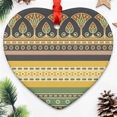 Seamless-pattern-egyptian-ornament-with-lotus-flower Heart Ornament (two Sides) by Salman4z