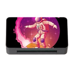Astronaut-spacesuit-standing-surfboard-surfing-milky-way-stars Memory Card Reader With Cf by Salman4z