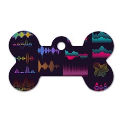 Colorful-sound-wave-set Dog Tag Bone (one Side) by Salman4z