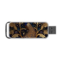 Peacock Plumage Bird  Pattern Graceful Portable Usb Flash (one Side) by pakminggu