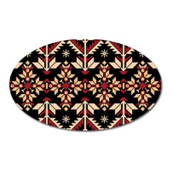 Vector Illustration Of Ukrainian Folk Seamless Pattern Ethnic Ornament Border Element Traditional Oval Magnet by pakminggu
