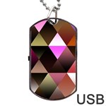 Abstract Geometric Triangles Shapes Dog Tag USB Flash (Two Sides) Front