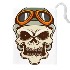 Motorcycle Helmet Skull Clip Art Cranial Skeleton Drawstring Pouch (5xl) by Mog4mog4