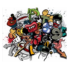 Mural Graffiti Paint Premium Plush Fleece Blanket (small)