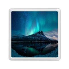 Aurora Borealis Mountain Reflection Memory Card Reader (square) by B30l