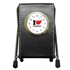 I Love Carrots  Pen Holder Desk Clock by ilovewhateva