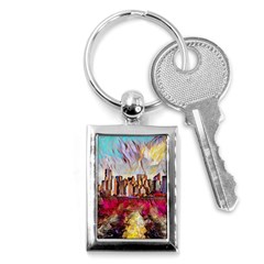 New York Skyline Manhattan City Key Chain (rectangle) by Cowasu