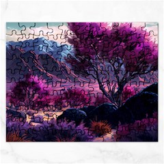 Landscape Landscape Painting Purple Purple Trees Rectangular Jigsaw Puzzl