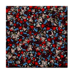 Harmonious Chaos Vibrant Abstract Design Tile Coaster by dflcprintsclothing