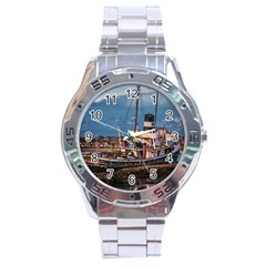 End Of The World: Nautical Memories At Ushuaia Port, Argentina Stainless Steel Analogue Watch by dflcprintsclothing