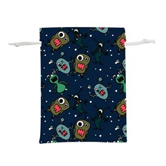 Monster-alien-pattern-seamless-background Lightweight Drawstring Pouch (m) by Wav3s