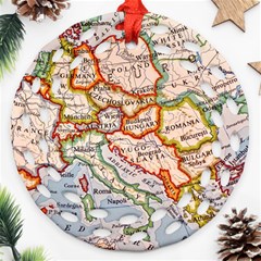 Map Europe Globe Countries States Round Filigree Ornament (two Sides) by Ndabl3x