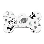 Panda Floating In Space And Star Dog Tag Bone (Two Sides) Front