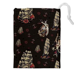 Vintage Tattoos Nautical Drawstring Pouch (4xl) by Vaneshop