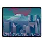 The Sun City Tokyo Japan Volcano Kyscrapers Building Two Sides Fleece Blanket (Small) 45 x34  Blanket Back