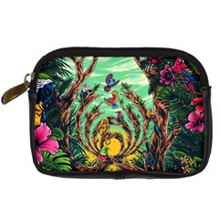 Monkey Tiger Bird Parrot Forest Jungle Style Digital Camera Leather Case by Grandong