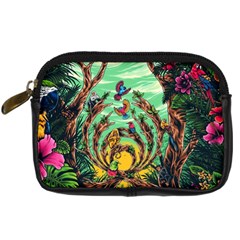 Monkey Tiger Bird Parrot Forest Jungle Style Digital Camera Leather Case by Grandong