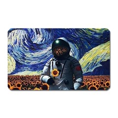 Starry Surreal Psychedelic Astronaut Space Magnet (rectangular) by Cowasu