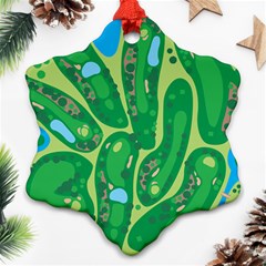 Golf Course Par Golf Course Green Ornament (snowflake) by Cowasu