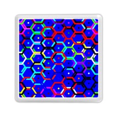 Blue Bee Hive Pattern Memory Card Reader (square) by Amaryn4rt