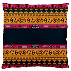 Pattern Ornaments Africa Safari Summer Graphic Large Premium Plush Fleece Cushion Case (two Sides) by Amaryn4rt