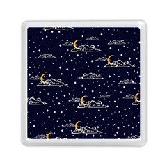 Hand-drawn-scratch-style-night-sky-with-moon-cloud-space-among-stars-seamless-pattern-vector-design- Memory Card Reader (square) by uniart180623