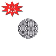Halftone-tech-hexagons-seamless-pattern 1  Mini Buttons (100 Pack) 