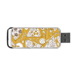Vector-seamless-pizza-slice-pattern-hand-drawn-pizza-illustration-great-pizzeria-menu-background - Portable Usb Flash (one Side) by uniart180623