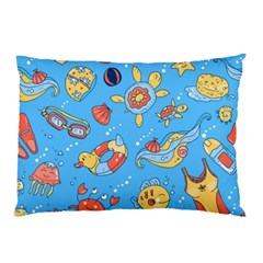 Hand-drawn-seamless-pattern-summer-time Pillow Case by uniart180623