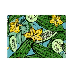 Seamless-pattern-with-cucumber-slice-flower-colorful-hand-drawn-background-with-vegetables-wallpaper Premium Plush Fleece Blanket (mini) by uniart180623