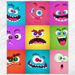 Monsters-emotions-scary-faces-masks-with-mouth-eyes-aliens-monsters-emoticon-set Canvas 20  X 24  by uniart180623