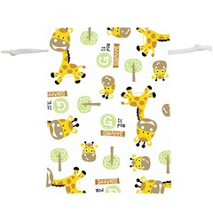 Vector-pattern-with-cute-giraffe-cartoon Lightweight Drawstring Pouch (xl) by uniart180623