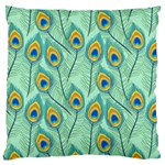 Lovely-peacock-feather-pattern-with-flat-design Large Cushion Case (Two Sides) Back