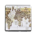 3d Typography World Map Memory Card Reader (Square 5 Slot) Front