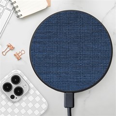 Digital Dark Blue Linen Wireless Fast Charger(black) by ConteMonfrey