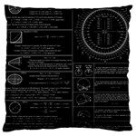 Black Background With Text Overlay Mathematics Trigonometry Large Cushion Case (Two Sides) Front