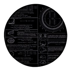 Black Background With Text Overlay Mathematics Trigonometry Round Glass Fridge Magnet (4 Pack) by uniart180623
