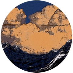Waves Aesthetic Ocean Retro Sea Vintage Uv Print Round Tile Coaster