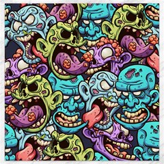 Zombie Heads Pattern Canvas 16  X 16  by Simbadda